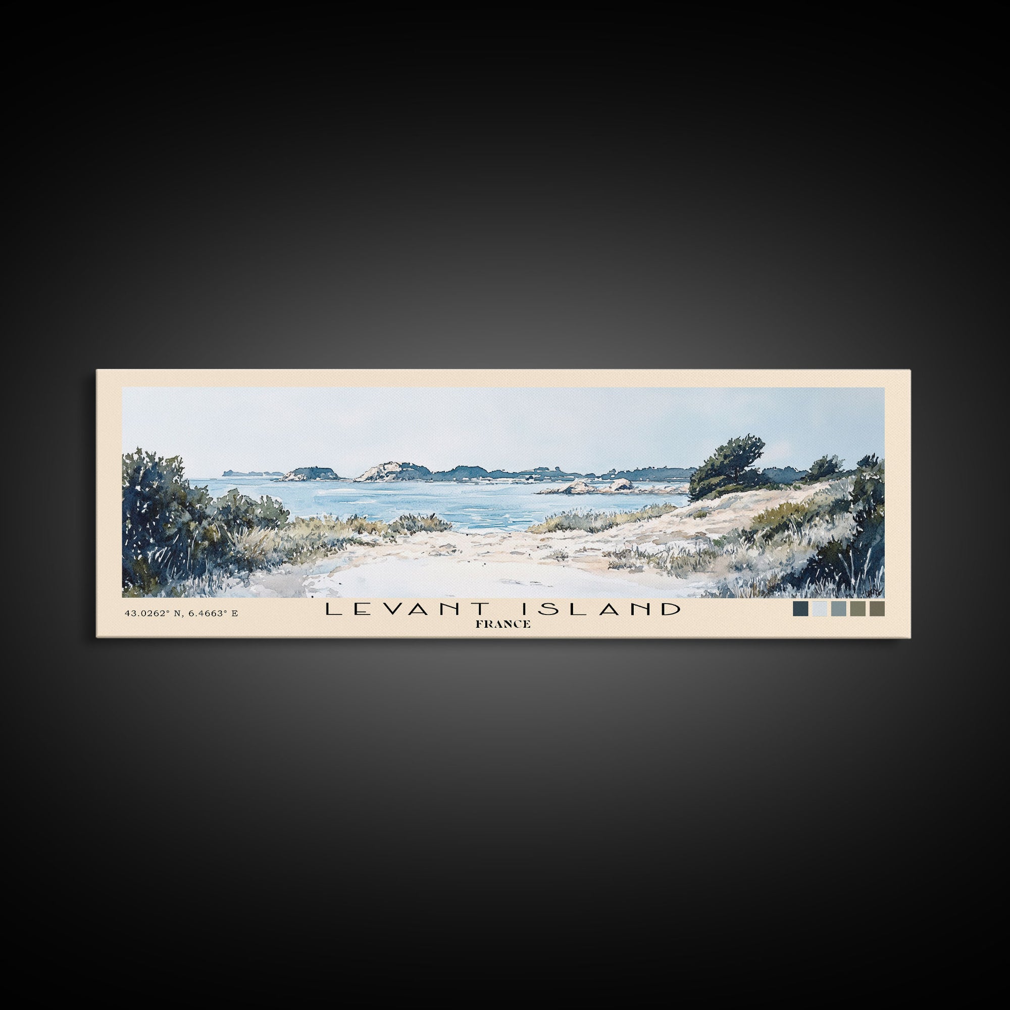 Levant Island, France Watercolor Beach Print, Vacation Gift, France Wall Art, Beach Painting, Beach Decor, Beach Painting