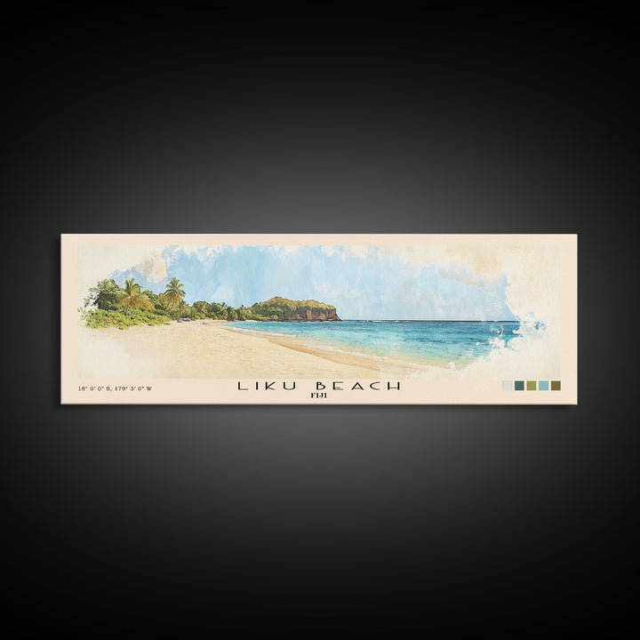 Liku Beach, Fiji Watercolor Print, Vacation Gift, Fiji Wall Art, Beach Painting, Beach Decor, Beach Or Lakehouse Art