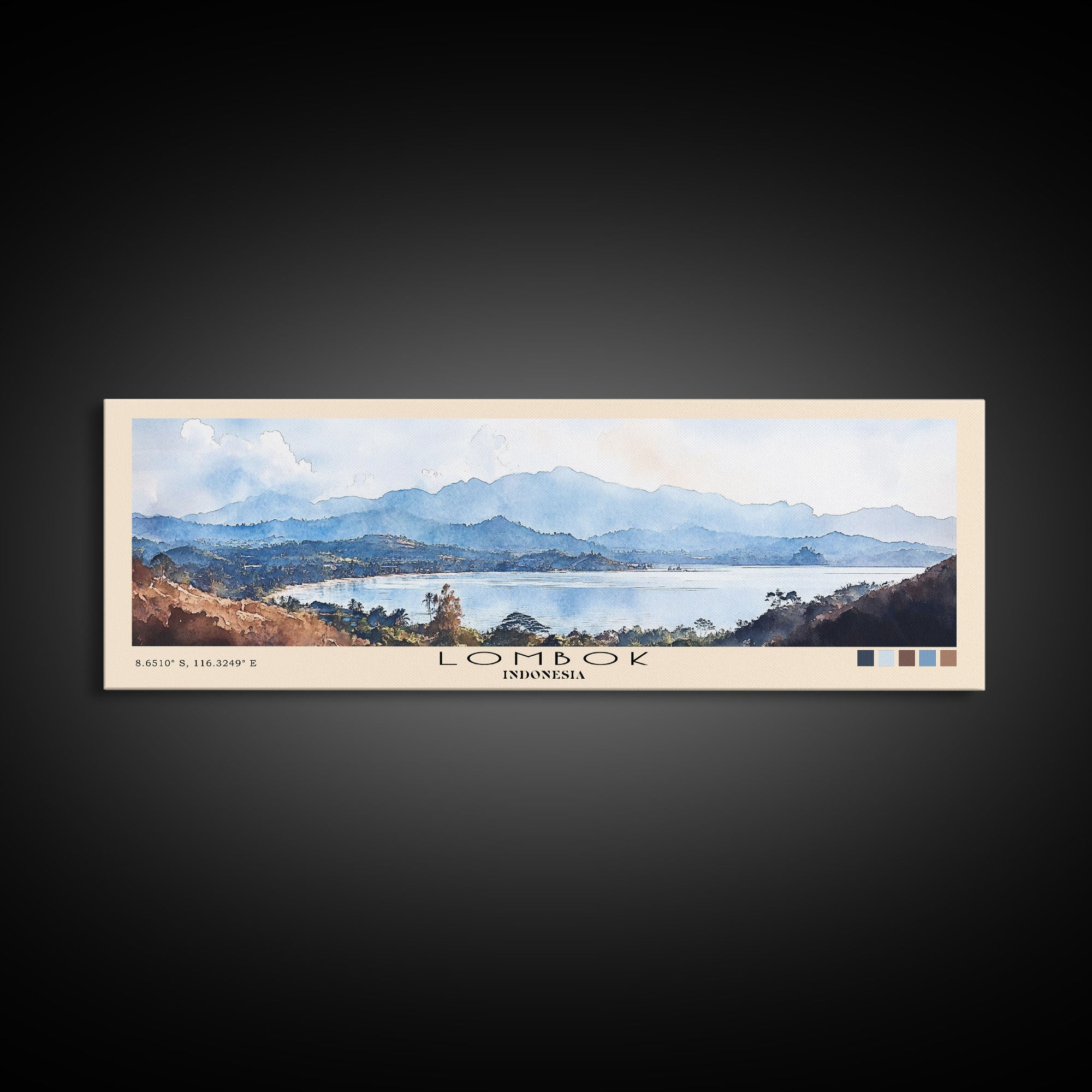 Lombok, Indonesia Watercolor Print, Vacation Gift, Indonesia Wall Art, Beach Painting, Beach Decor, Beach Or Lakehouse Art