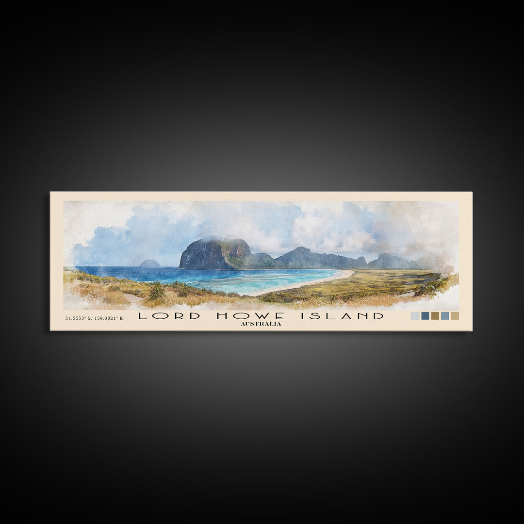 Lord Howe Island, Australia Watercolor Beach Print, Vacation Gift, Australia Wall Art, Beach Painting, Beach Decor, Beach Painting