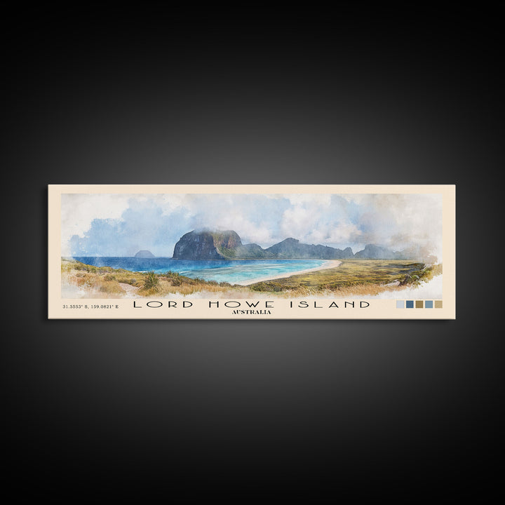 Lord Howe Island, Australia Watercolor Beach Print, Vacation Gift, Australia Wall Art, Beach Painting, Beach Decor, Beach Painting