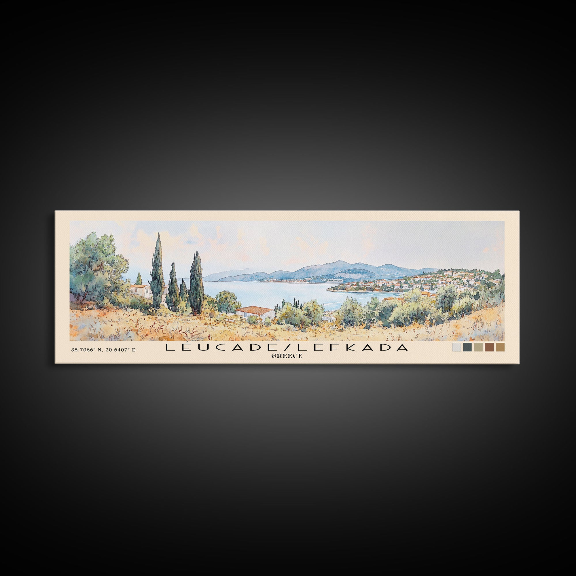 Léucade/Lefkada, Greece Watercolor Print, Vacation Gift, Greece Wall Art, Beach Painting, Beach Decor, Beach Or Lakehouse Art