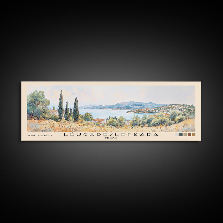 Léucade/Lefkada, Greece Watercolor Print, Vacation Gift, Greece Wall Art, Beach Painting, Beach Decor, Beach Or Lakehouse Art