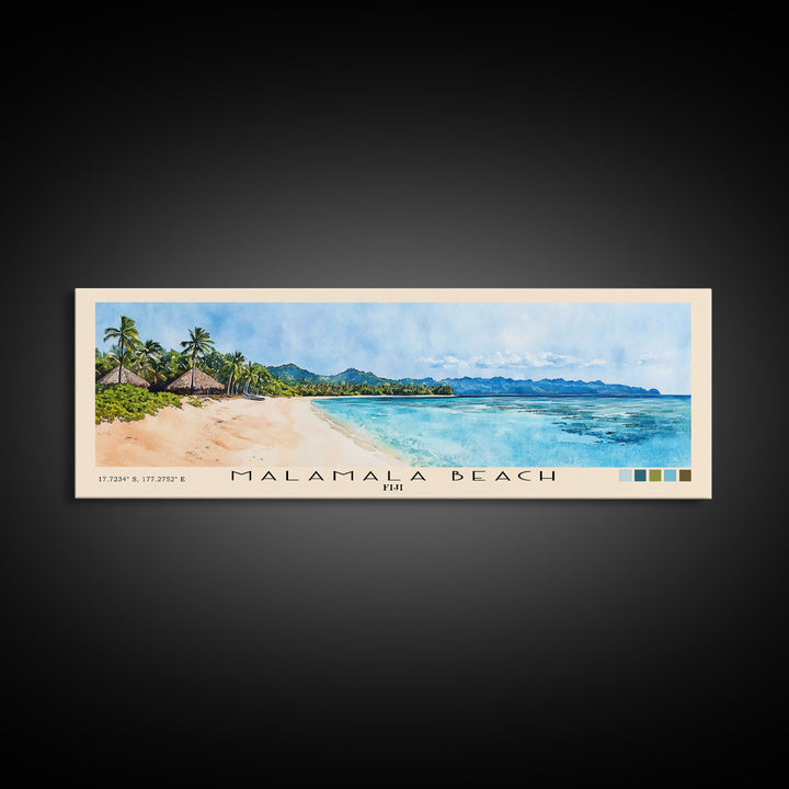 Malamala Beach, Fiji Watercolor Print, Vacation Gift, Fiji Wall Art, Beach Painting, Beach Decor, Beach Or Lakehouse Art