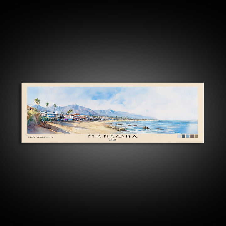 Mancora, Peru Watercolor Print, Vacation Gift, Peru Wall Art, Beach Painting, Beach Decor, Beach Or Lakehouse Art