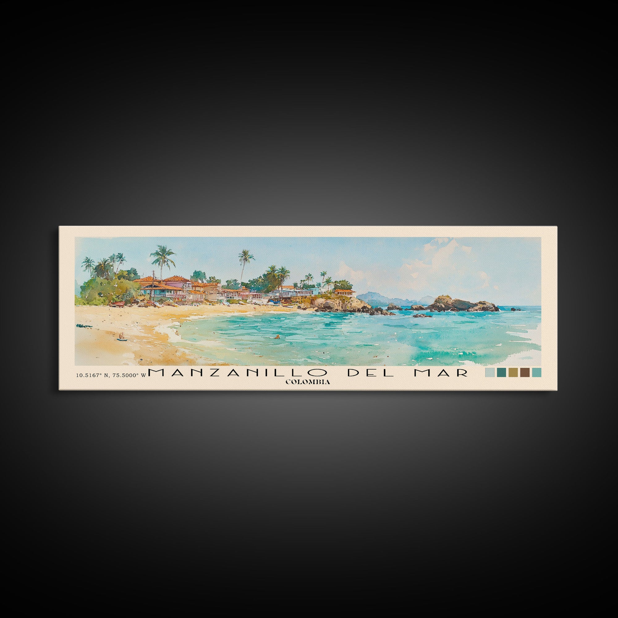 Manzanillo del Mar, Colombia Watercolor Print, Vacation Gift, Colombia Wall Art, Beach Painting, Beach Decor, Beach Or Lakehouse Art