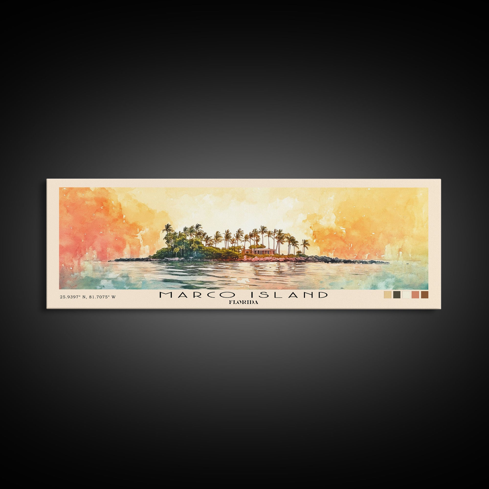 Marco Island, Florida Watercolor Print, Vacation Gift, Florida Wall Art, Beach Painting, Beach Decor, Beach Or Lakehouse Art