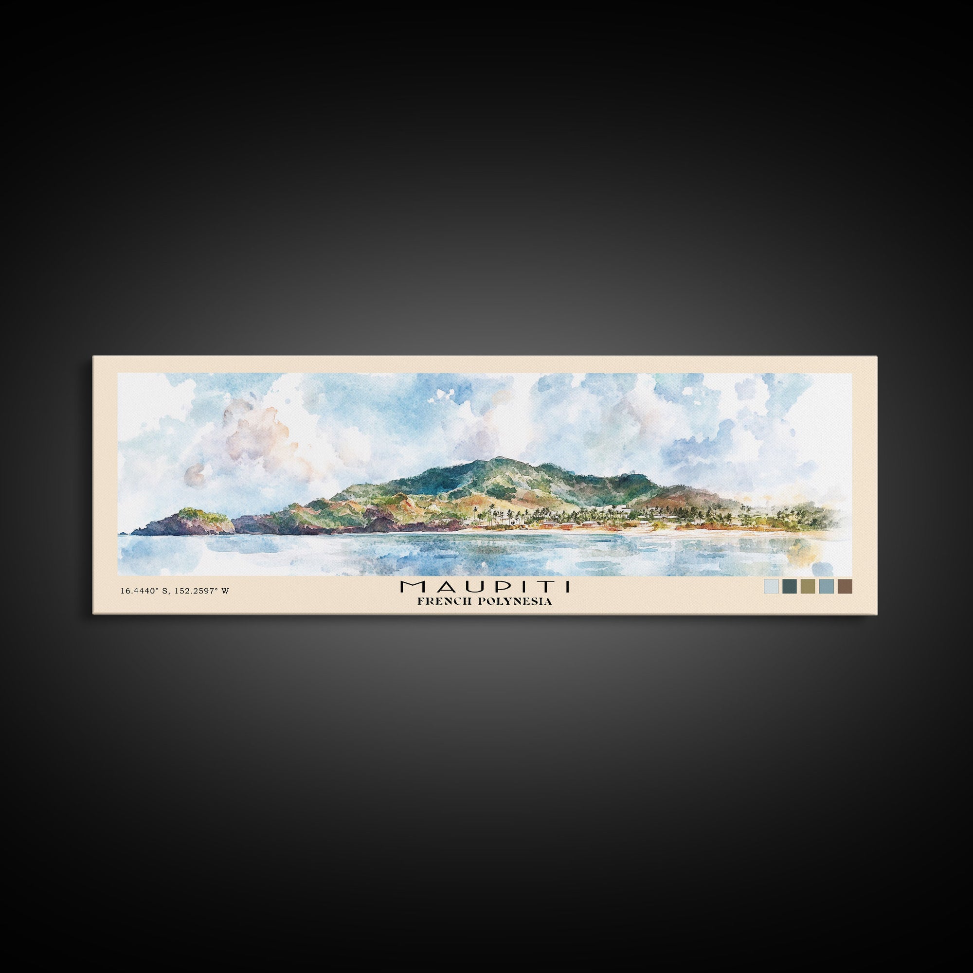 Maupiti, French Polynesia Watercolor Print, Vacation Gift, French Polynesia Wall Art, Vacation Wall Art, Vacatation Memories, Beach Decor, Beach Or Lakehouse Art