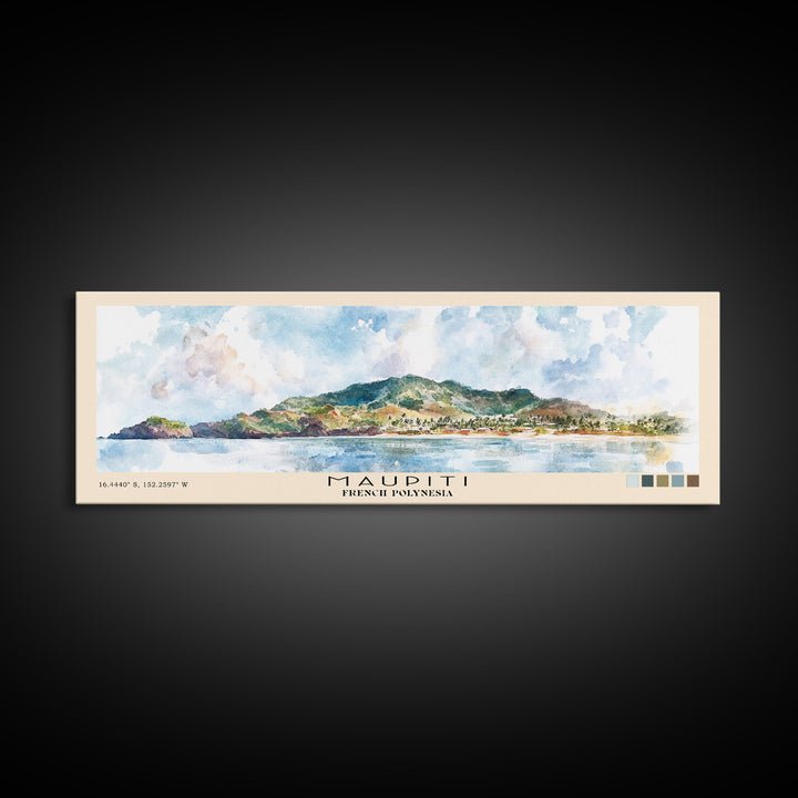 Maupiti, French Polynesia Watercolor Print, Vacation Gift, French Polynesia Wall Art, Vacation Wall Art, Vacatation Memories, Beach Decor, Beach Or Lakehouse Art