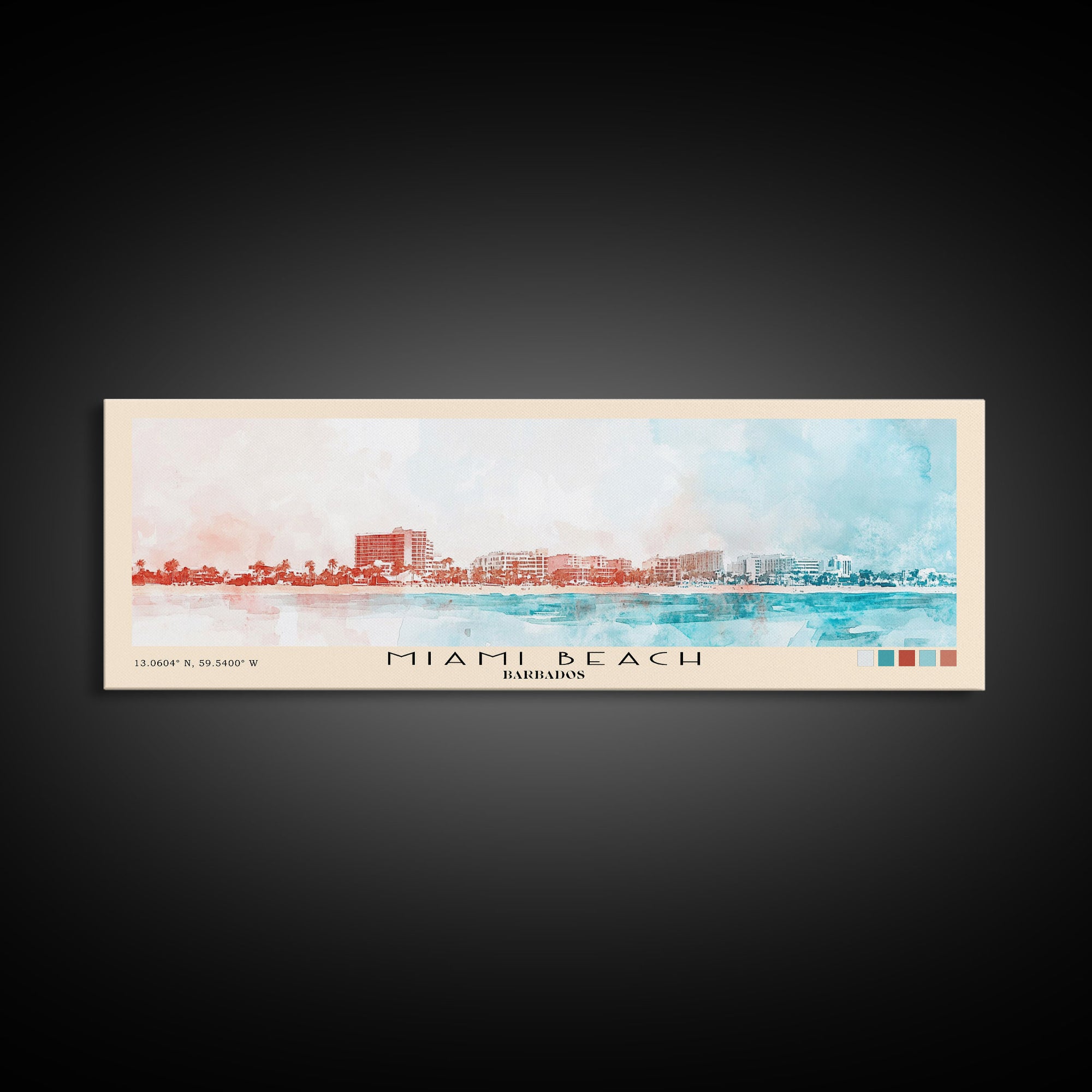 Miami Beach, Barbados Watercolor Beach Print, Vacation Gift, Barbados Wall Art, Beach Painting, Beach Decor, Beach Painting