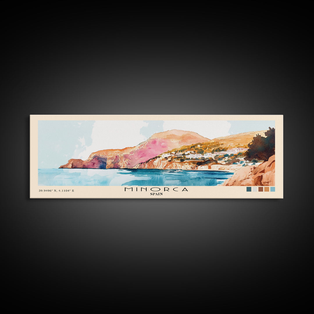 Minorca, Spain Watercolor Print, Vacation Gift, Spain Wall Art, Beach Painting, Beach Decor, Beach Or Lakehouse Art