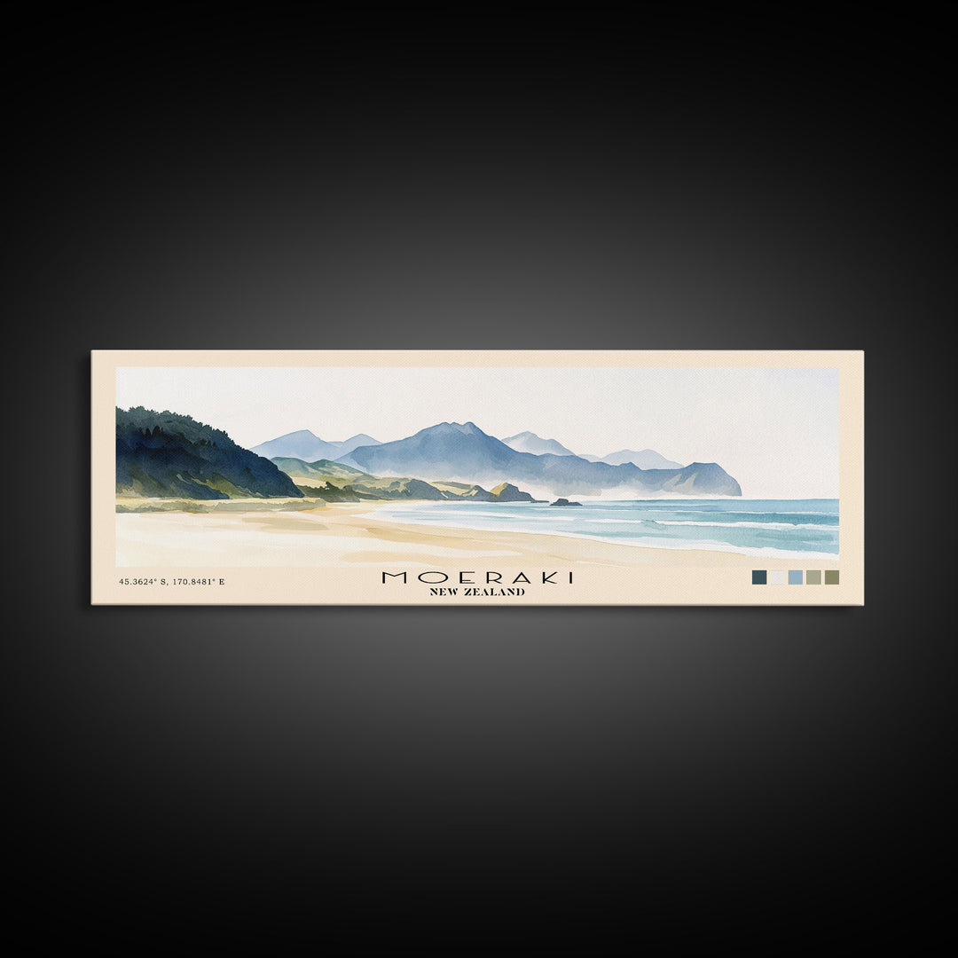 Moeraki, New Zealand Watercolor Print, Vacation Gift, New Zealand Wall Art, Beach Painting, Beach Decor, Beach Or Lakehouse Art