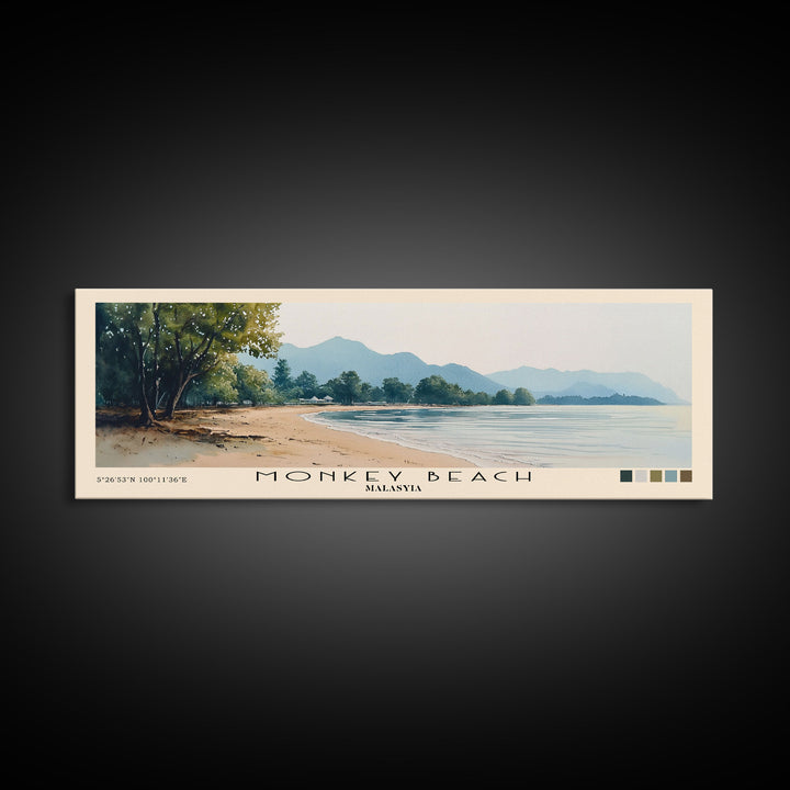 Monkey Beach, Malasyia Watercolor Print, Vacation Gift, Malasyia Wall Art, Vacation Wall Art, Vacatation Memories, Beach Decor, Beach Or Lakehouse Art