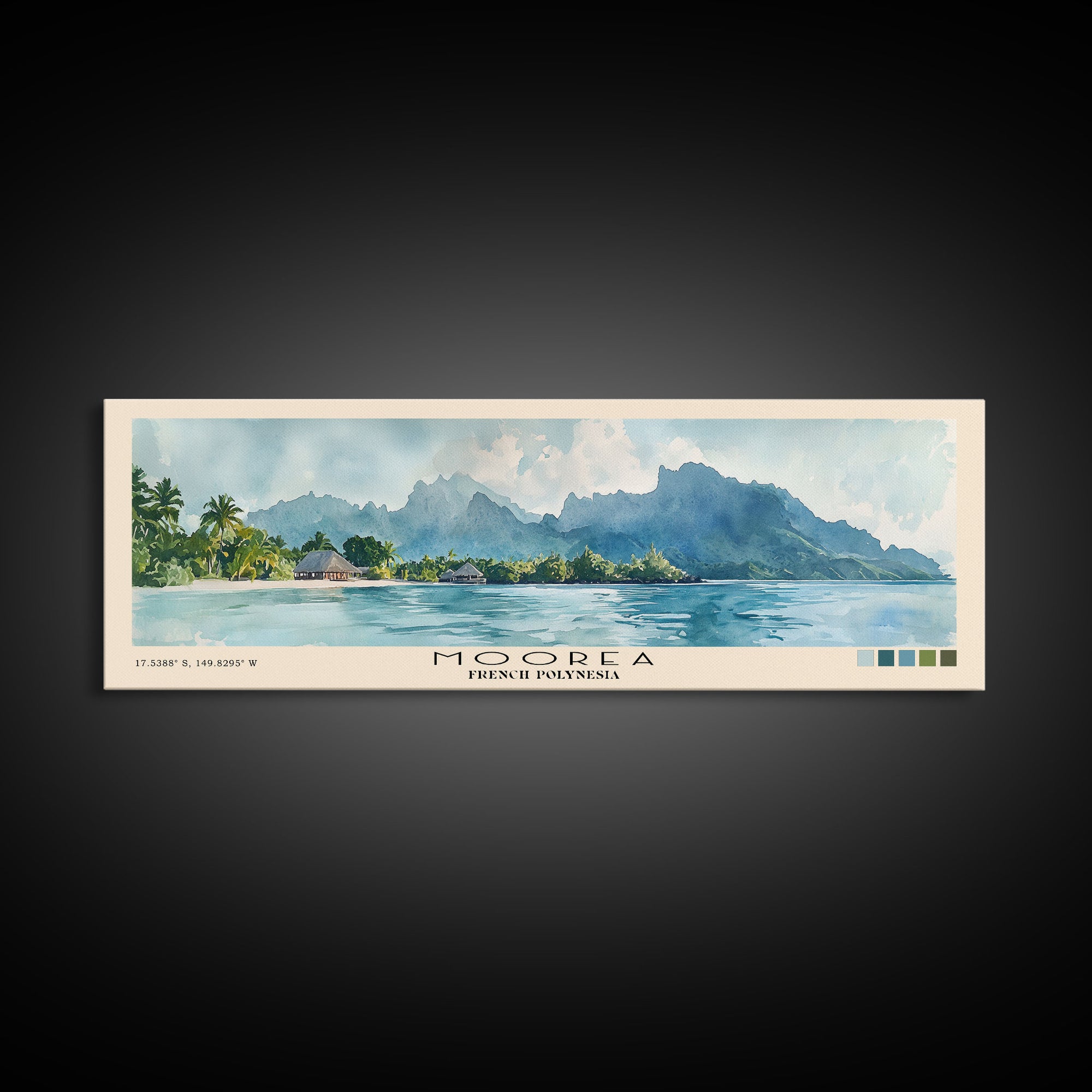 Moorea, French Polynesia Watercolor Print, Vacation Gift, French Polynesia Wall Art, Vacation Wall Art, Vacatation Memories, Beach Decor, Beach Or Lakehouse Art