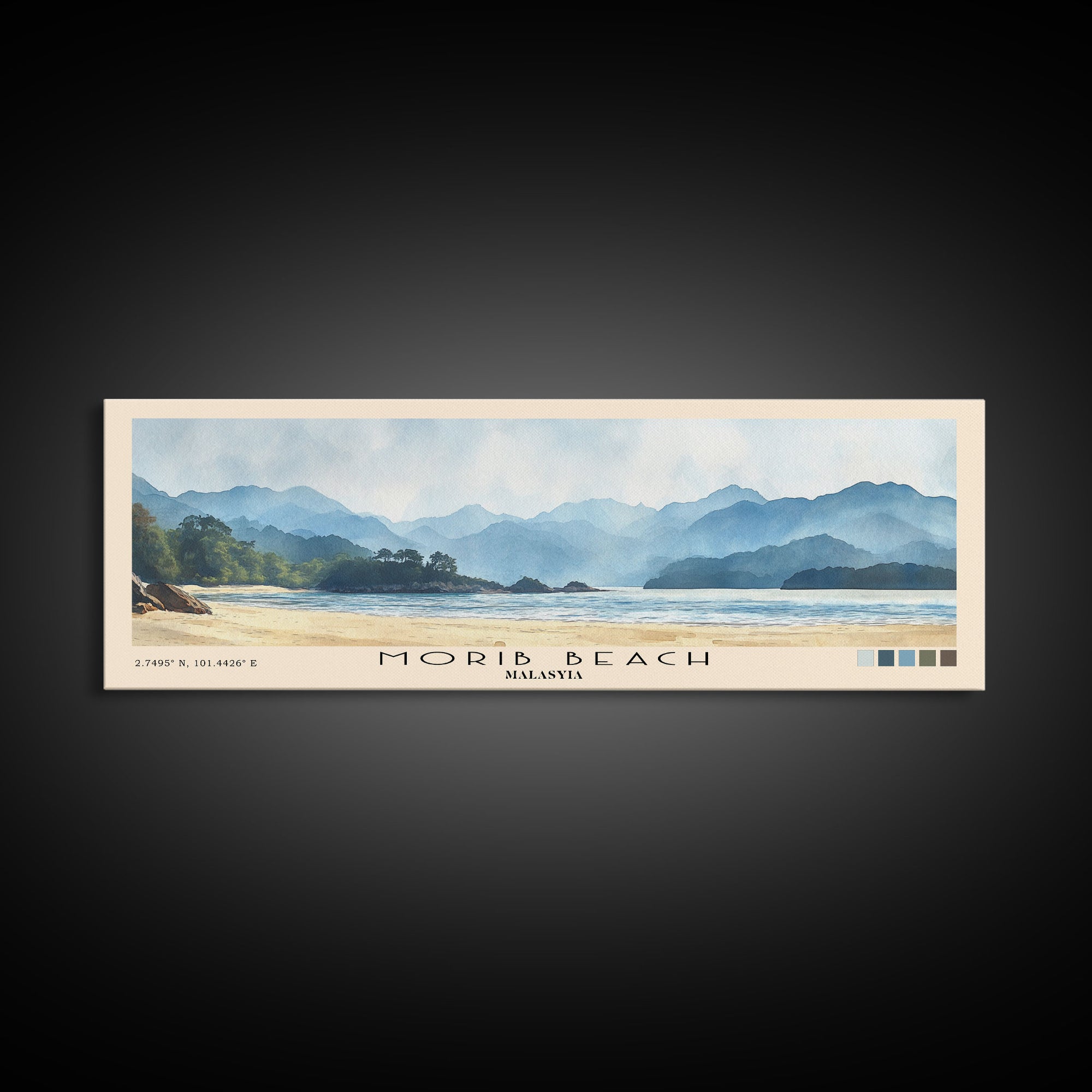 Morib Beach, Malasyia Watercolor Print, Vacation Gift, Malasyia Wall Art, Beach Painting, Beach Decor, Beach Or Lakehouse Art