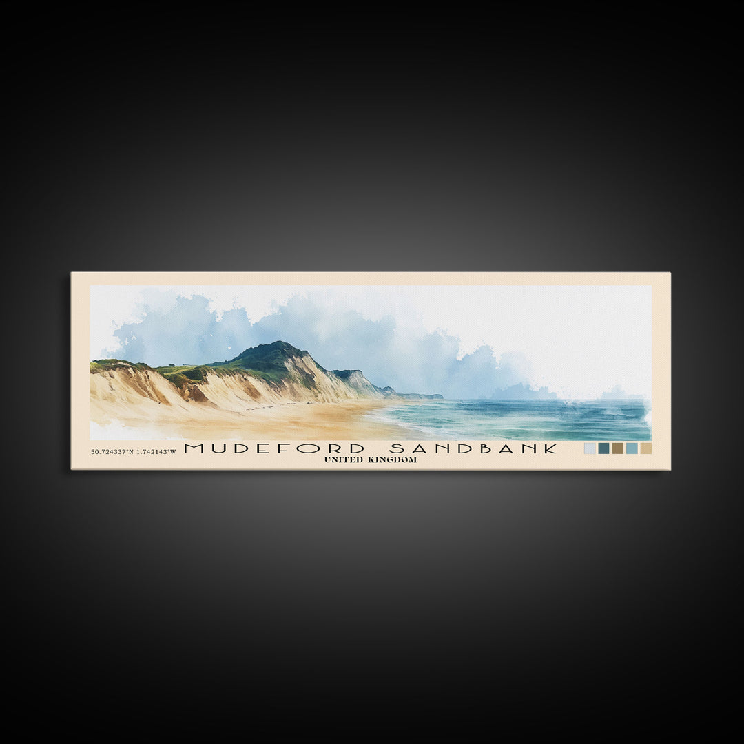 Mudeford Sandbank, United Kingdom Watercolor Beach Print, Vacation Gift, United Kingdom Wall Art, Beach Painting, Beach Decor, Beach Painting