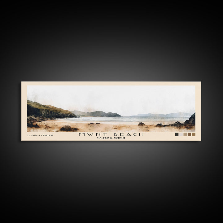 Mwnt Beach, United Kingdom Watercolor Print, Vacation Gift, United Kingdom Wall Art, Beach Painting, Beach Decor, Beach Or Lakehouse Art