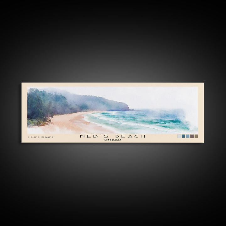 Ned's Beach, Australia Watercolor Print, Vacation Gift, Australia Wall Art, Vacation Wall Art, Vacatation Memories, Beach Decor, Beach Or Lakehouse Art