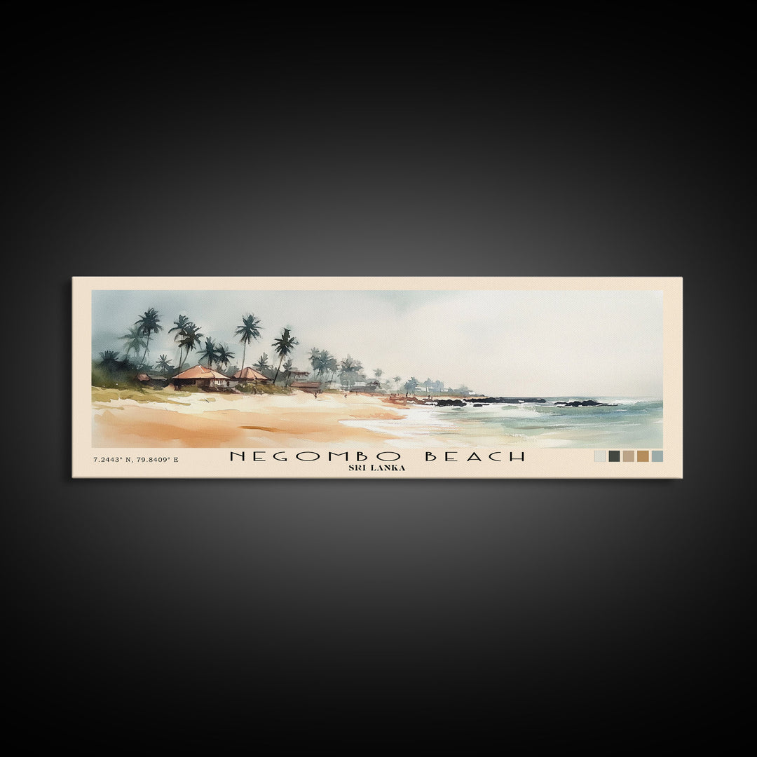 Negombo beach, Sri Lanka Watercolor Print, Vacation Gift, Sri Lanka Wall Art, Beach Painting, Beach Decor, Beach Or Lakehouse Art