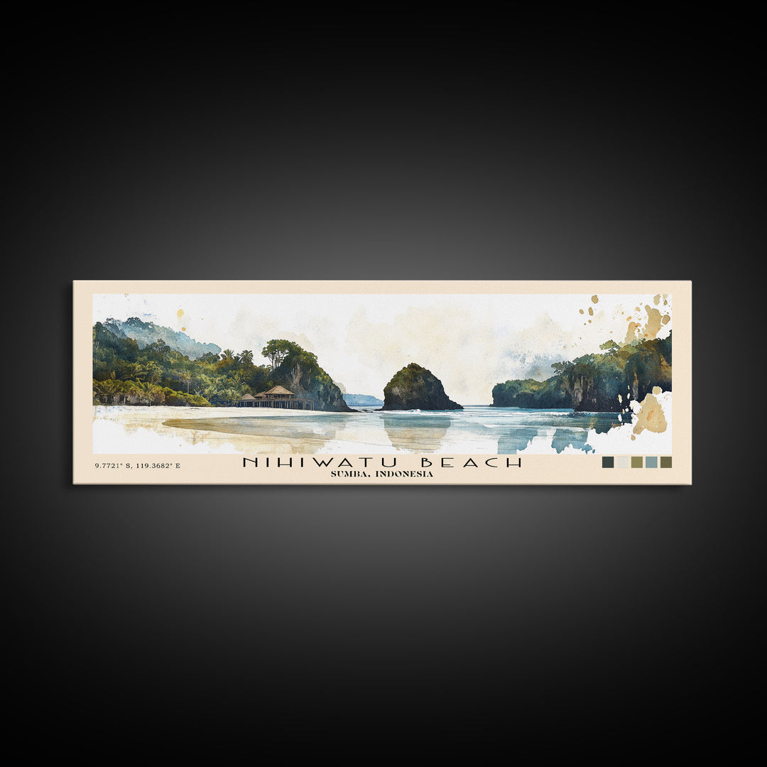 Nihiwatu Beach, Sumba, Indonesia Watercolor Print, Vacation Gift, Sumba, Indonesia Wall Art, Beach Painting, Beach Decor, Beach Or Lakehouse Art