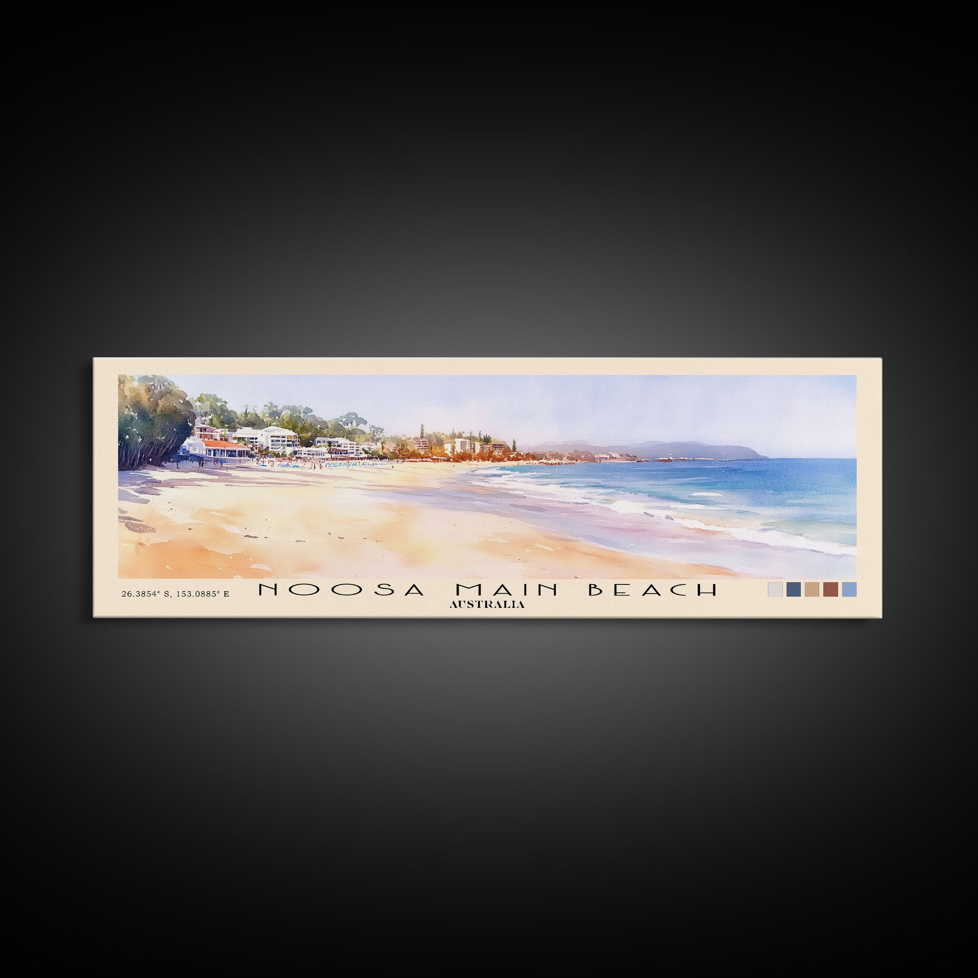 Noosa Main Beach, Australia Watercolor Print, Vacation Gift, Australia Wall Art, Vacation Wall Art, Vacatation Memories, Beach Decor, Beach Or Lakehouse Art