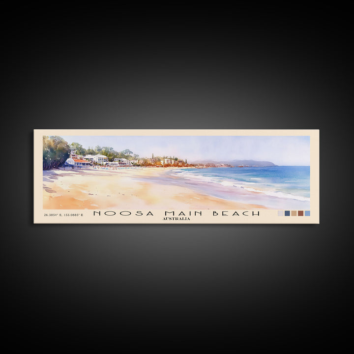 Noosa Main Beach, Australia Watercolor Print, Vacation Gift, Australia Wall Art, Vacation Wall Art, Vacatation Memories, Beach Decor, Beach Or Lakehouse Art