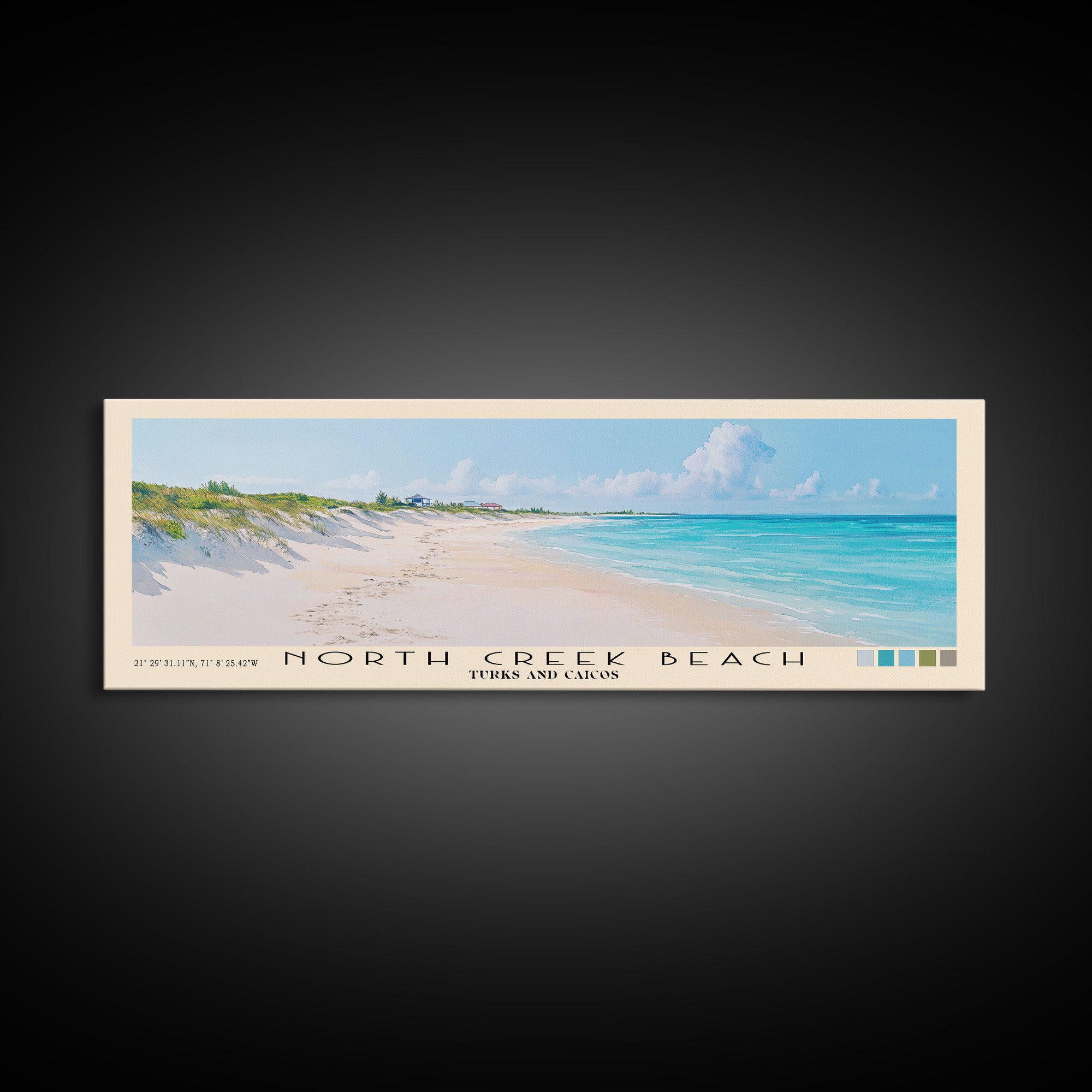North Creek Beach, Turks and Caicos Watercolor Print, Vacation Gift, Turks and Caicos Wall Art, Beach Painting, Beach Decor, Beach Or Lakehouse Art