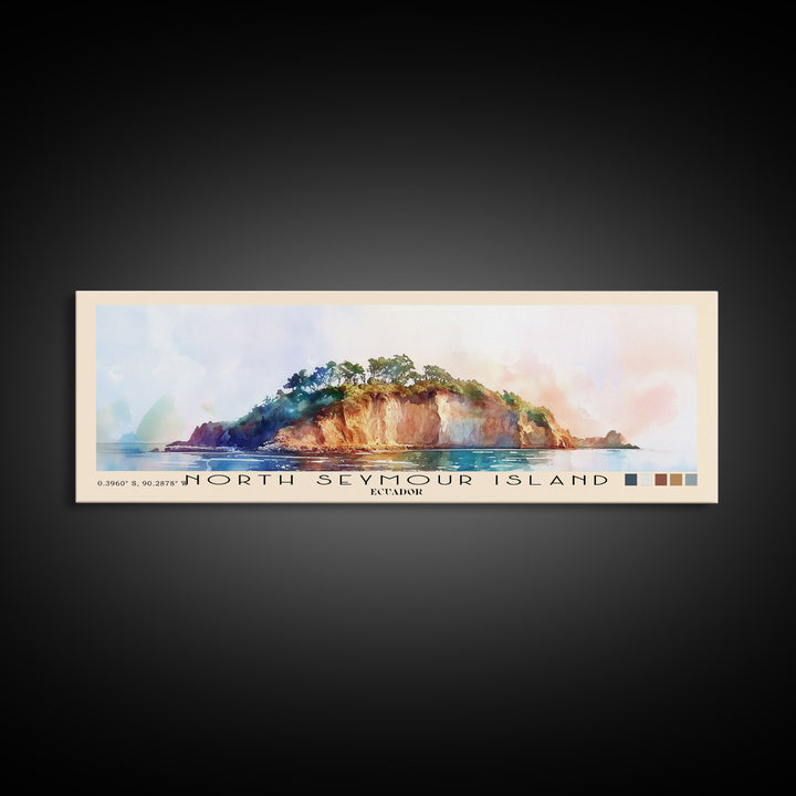 North Seymour Island, Ecuador Watercolor Beach Print, Vacation Gift, Ecuador Wall Art, Beach Painting, Beach Decor, Beach Painting