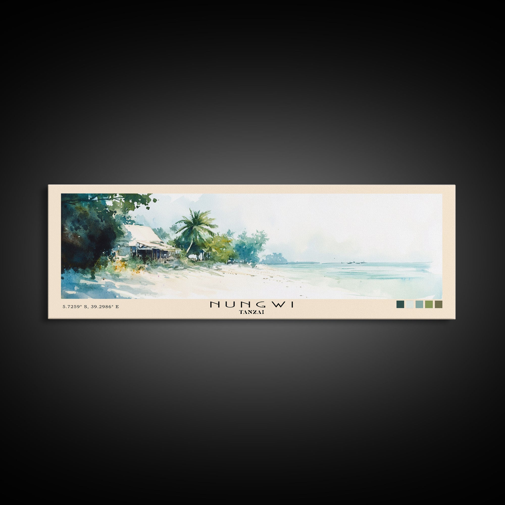 Nungwi, Tanzai Watercolor Print, Vacation Gift, Tanzai Wall Art, Vacation Wall Art, Vacatation Memories, Beach Decor, Beach Or Lakehouse Art