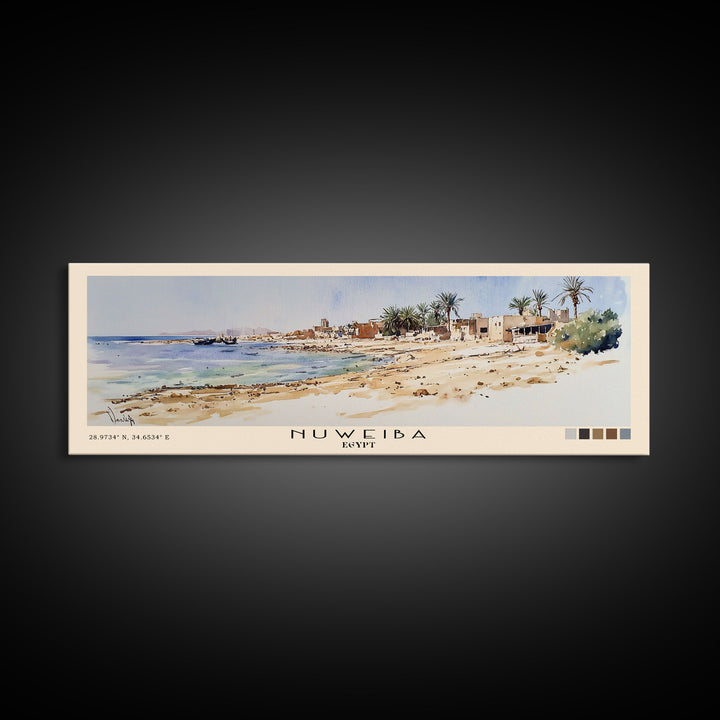 Nuweiba, Egypt Watercolor Print, Vacation Gift, Egypt Wall Art, Vacation Wall Art, Vacatation Memories, Beach Decor, Beach Or Lakehouse Art