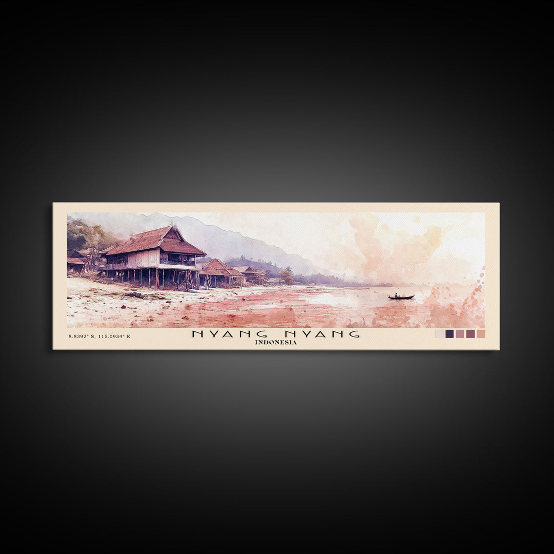 Nyang Nyang, Indonesia Watercolor Print, Vacation Gift, Indonesia Wall Art, Beach Painting, Beach Decor, Beach Or Lakehouse Art