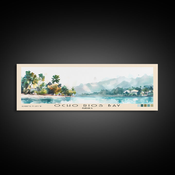 Ocho Rios Bay, Jamaica Watercolor Print, Vacation Gift, Jamaica Wall Art, Vacation Wall Art, Vacatation Memories, Beach Decor, Beach Or Lakehouse Art