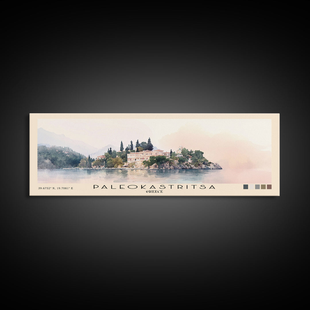 Paleokastritsa, Greece Watercolor Print, Vacation Gift, Greece Wall Art, Beach Painting, Beach Decor, Beach Or Lakehouse Art