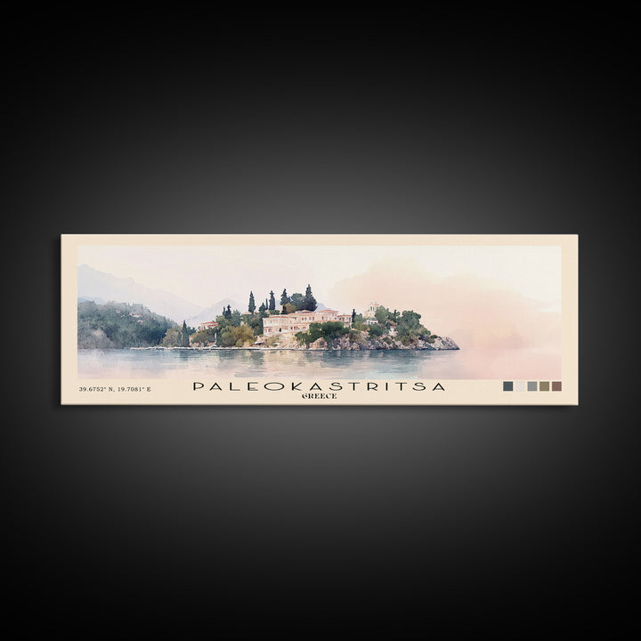 Paleokastritsa, Greece Watercolor Print, Vacation Gift, Greece Wall Art, Beach Painting, Beach Decor, Beach Or Lakehouse Art