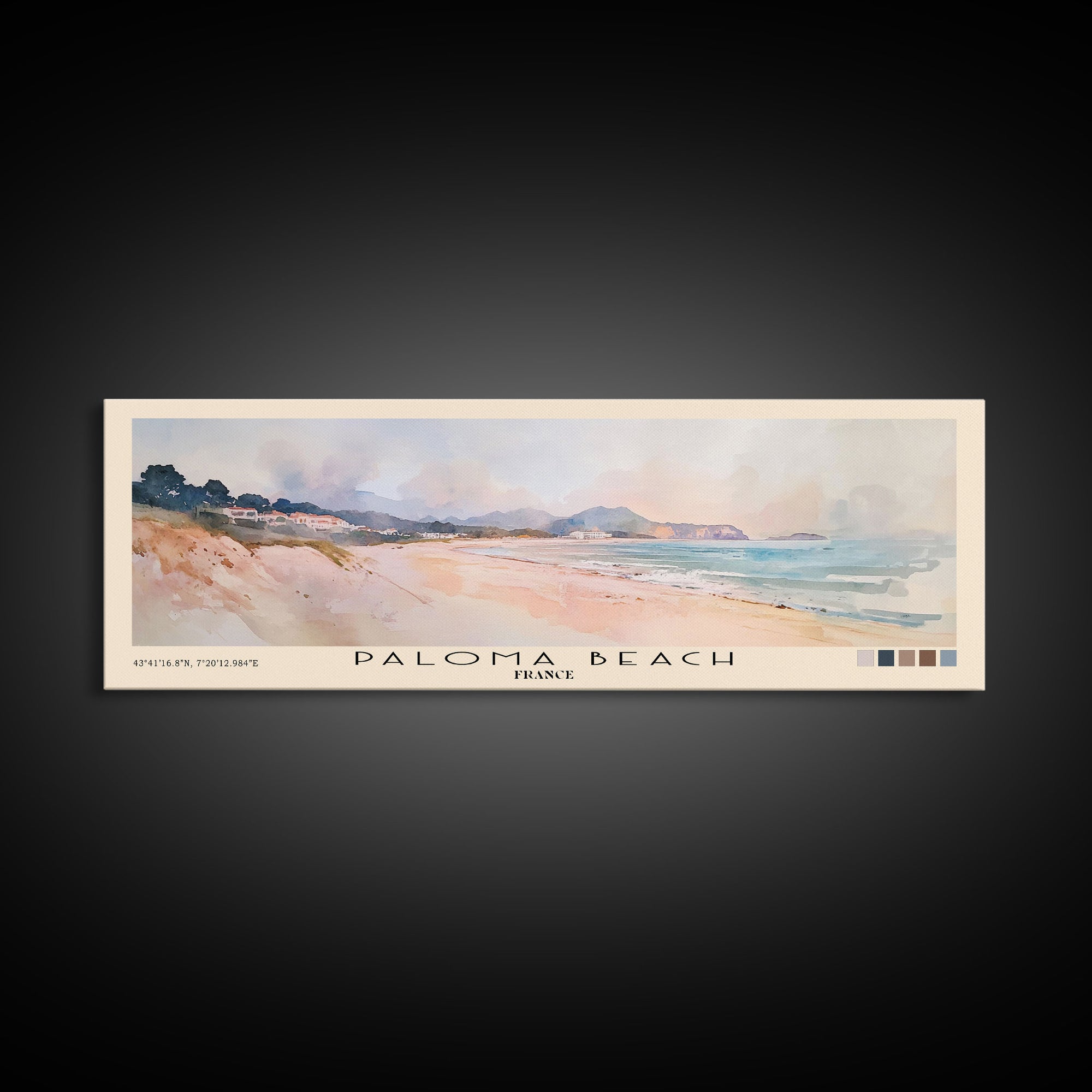 Paloma Beach, France Watercolor Print, Vacation Gift, France Wall Art, Vacation Wall Art, Vacatation Memories, Beach Decor, Beach Or Lakehouse Art