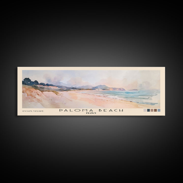 Paloma Beach, France Watercolor Print, Vacation Gift, France Wall Art, Vacation Wall Art, Vacatation Memories, Beach Decor, Beach Or Lakehouse Art