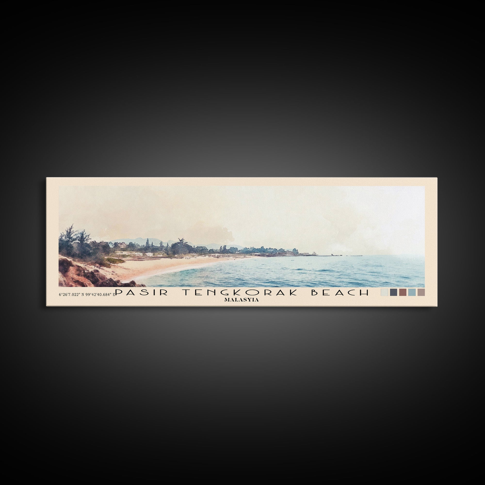 Pasir Tengkorak Beach, Malasyia Watercolor Print, Vacation Gift, Malasyia Wall Art, Vacation Wall Art, Vacatation Memories, Beach Decor, Beach Or Lakehouse Art