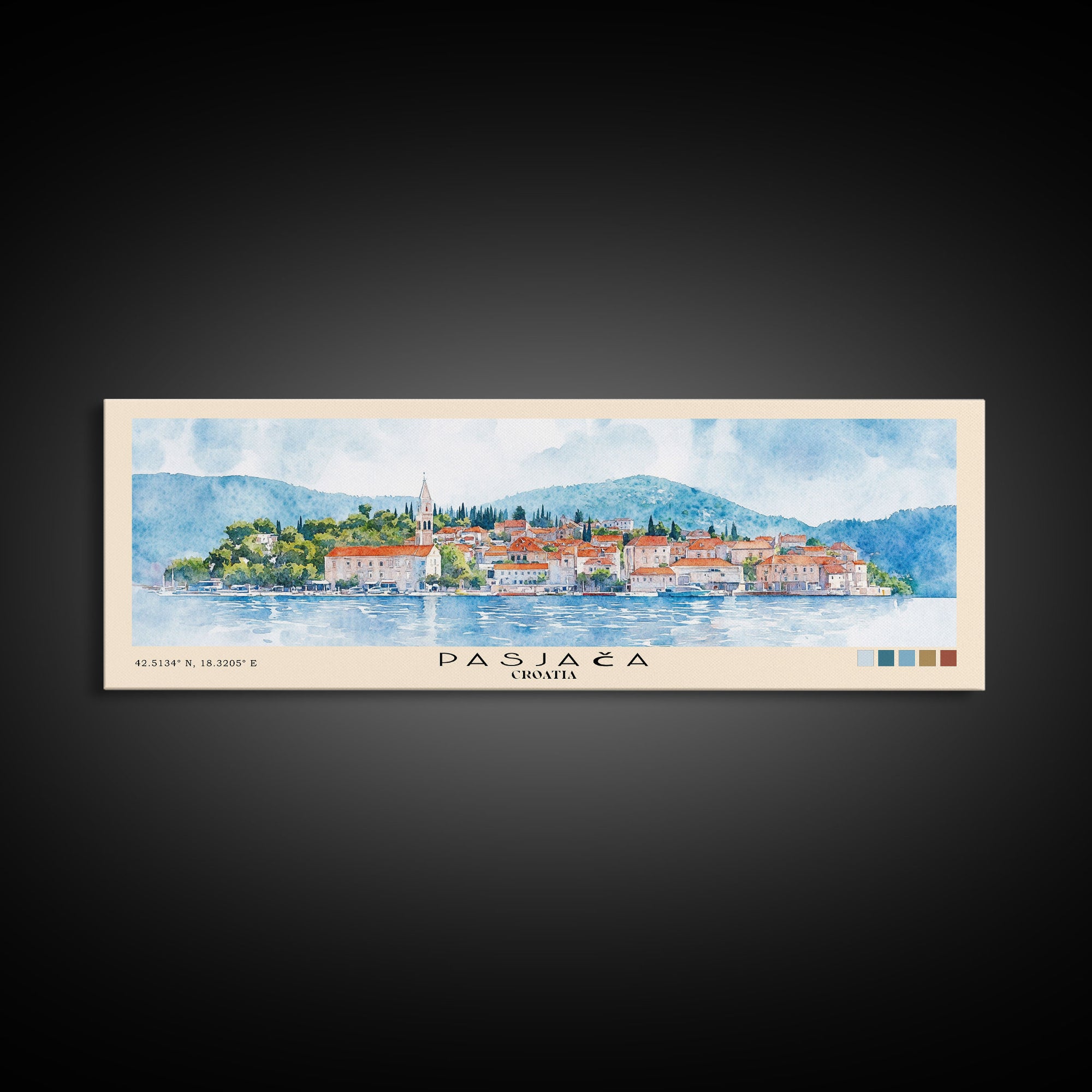 Pasjača, Croatia Watercolor Print, Vacation Gift, Croatia Wall Art, Beach Painting, Beach Decor, Beach Or Lakehouse Art