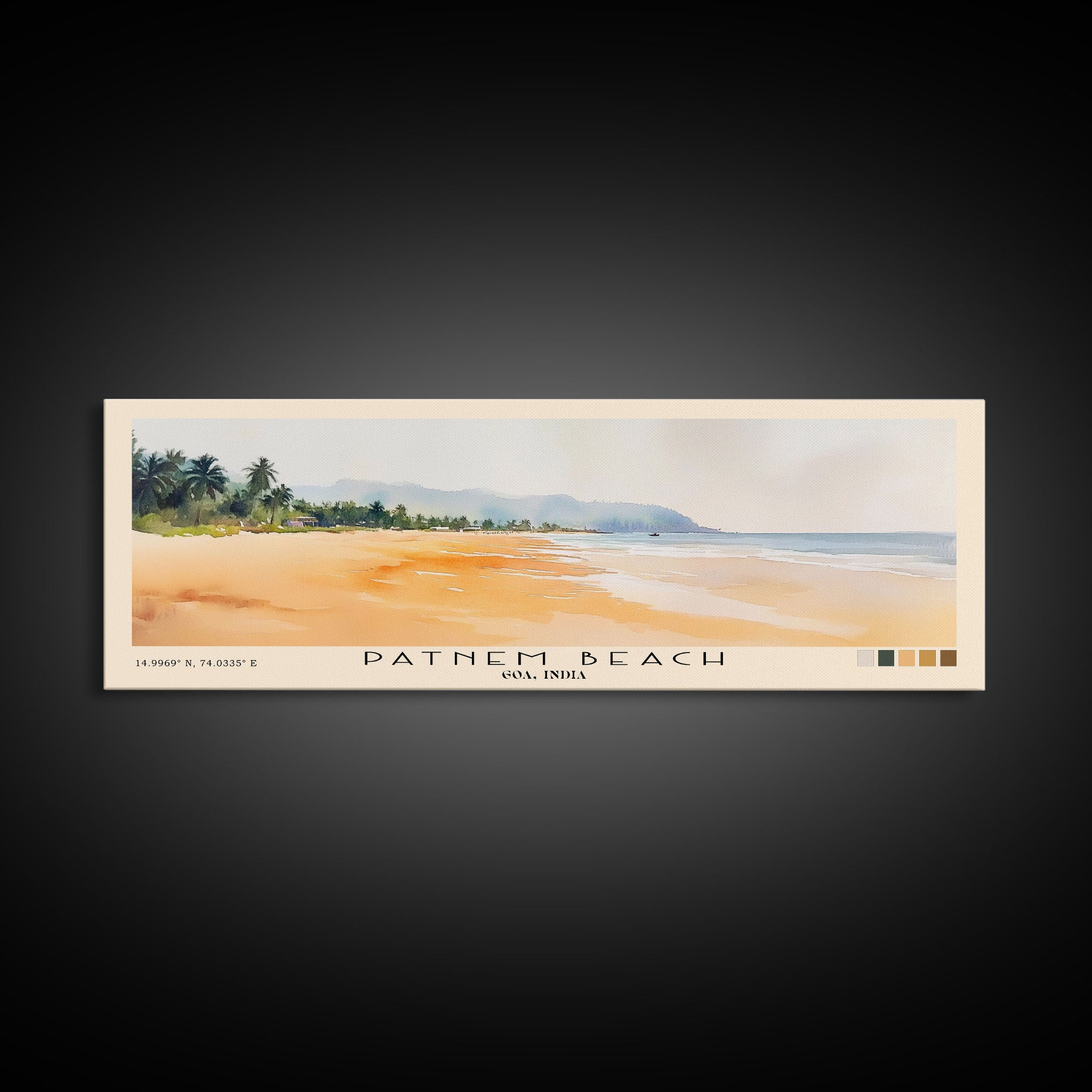 Patnem Beach, Goa, India Watercolor Print, Vacation Gift, Goa, India Wall Art, Vacation Wall Art, Vacatation Memories, Beach Decor, Beach Or Lakehouse Art