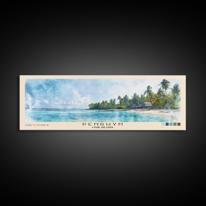Penrhyn, Cook Islands Watercolor Print, Vacation Gift, Cook Islands Wall Art, Beach Painting, Beach Decor, Beach Or Lakehouse Art