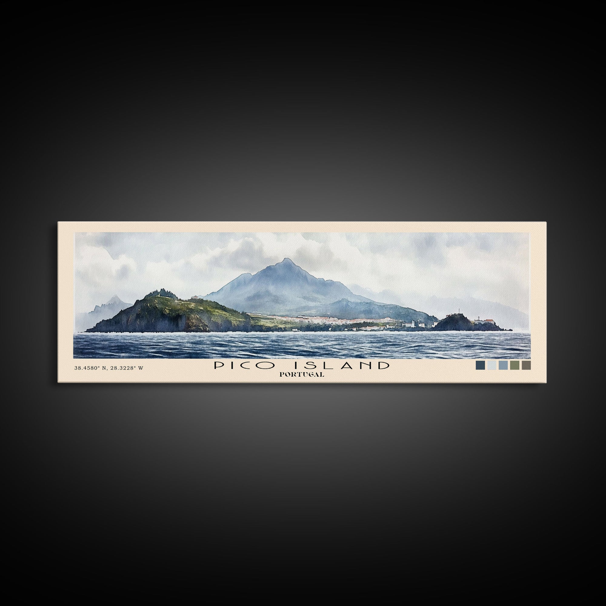 Pico Island, Portugal Watercolor Print, Vacation Gift, Portugal Wall Art, Beach Painting, Beach Decor, Beach Or Lakehouse Art