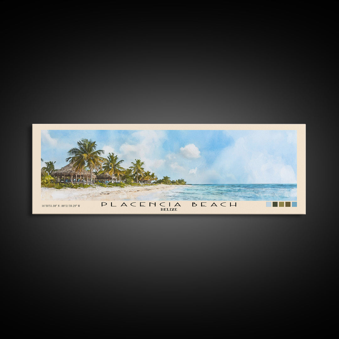 Placencia Beach, Belize Watercolor Print, Vacation Gift, Belize Wall Art, Beach Painting, Beach Decor, Beach Or Lakehouse Art