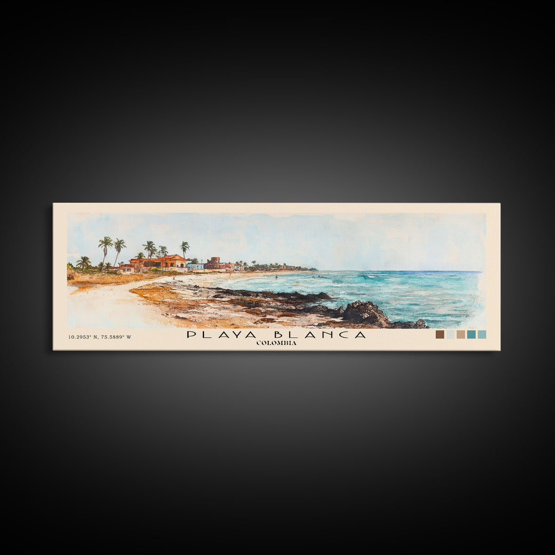 Playa Blanca, Colombia Watercolor Print, Vacation Gift, Colombia Wall Art, Vacation Wall Art, Vacatation Memories, Beach Decor, Beach Or Lakehouse Art