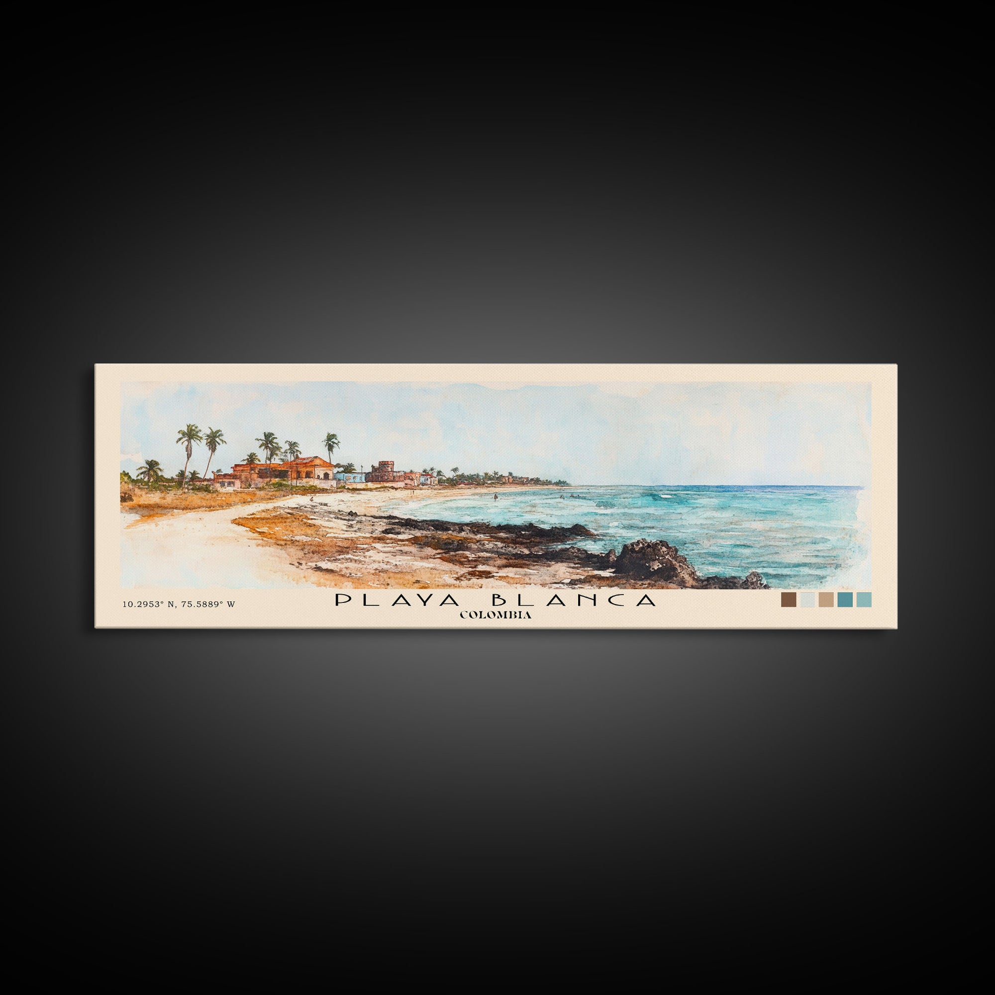 Playa Blanca, Colombia Watercolor Print, Vacation Gift, Colombia Wall Art, Vacation Wall Art, Vacatation Memories, Beach Decor, Beach Or Lakehouse Art