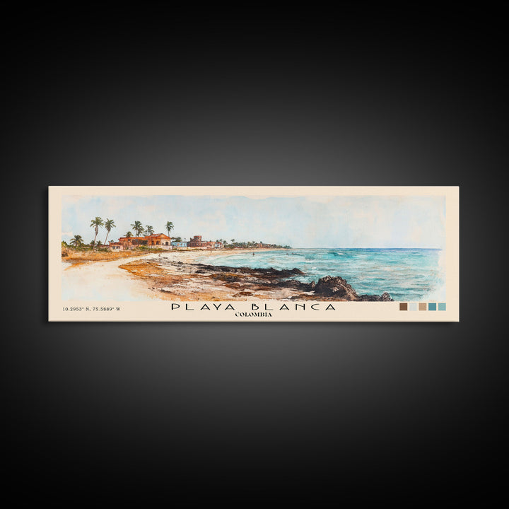 Playa Blanca, Colombia Watercolor Print, Vacation Gift, Colombia Wall Art, Vacation Wall Art, Vacatation Memories, Beach Decor, Beach Or Lakehouse Art