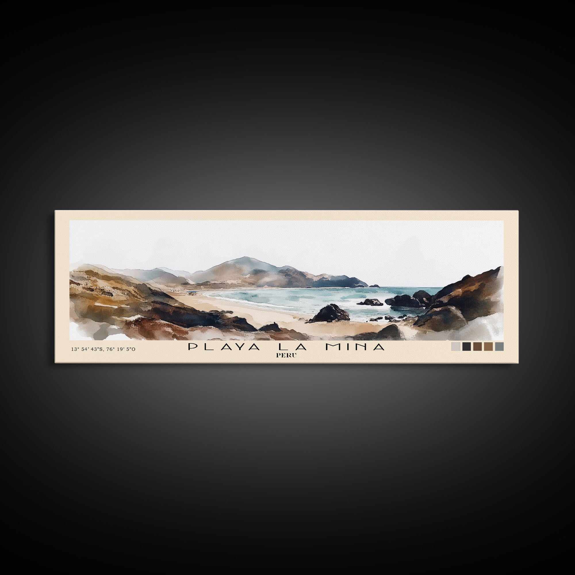 Playa La Mina, Peru Watercolor Print, Vacation Gift, Peru Wall Art, Beach Painting, Beach Decor, Beach Or Lakehouse Art