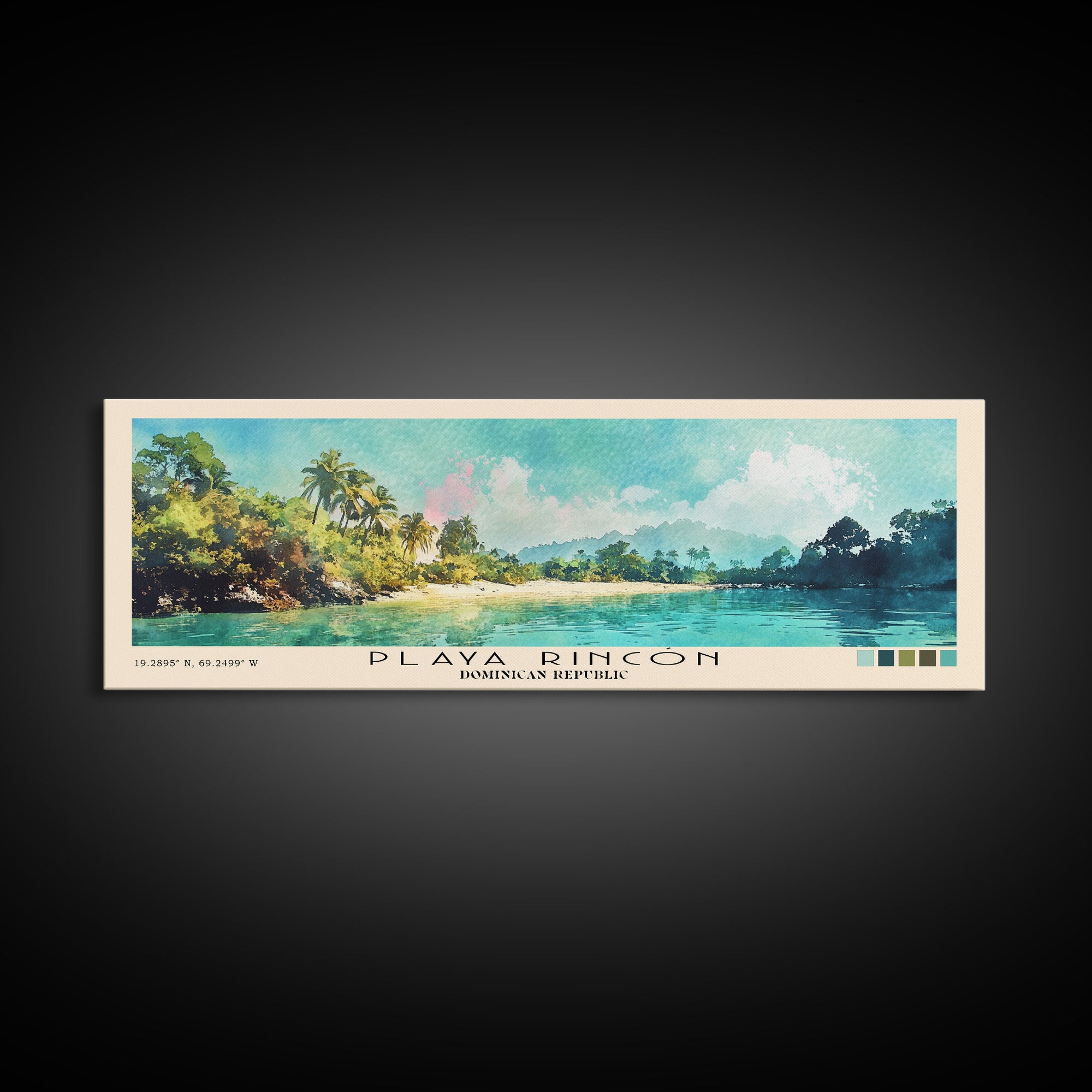 Playa Rincón, Dominican Republic Watercolor Print, Vacation Gift, Dominican Republic Wall Art, Vacation Wall Art, Vacatation Memories, Beach Decor, Beach Or Lakehouse Art