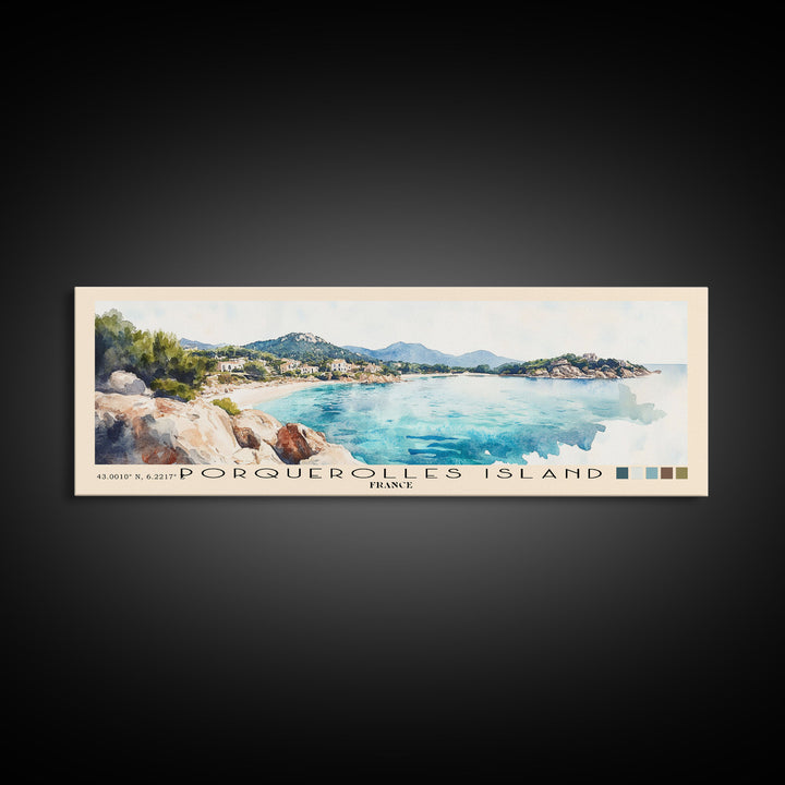 Porquerolles Island, France Watercolor Print, Vacation Gift, France Wall Art, Vacation Wall Art, Vacatation Memories, Beach Decor, Beach Or Lakehouse Art