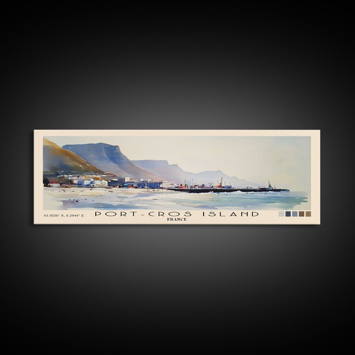 Port-Cros Island, France Watercolor Beach Print, Vacation Gift, France Wall Art, Beach Painting, Beach Decor, Beach Painting