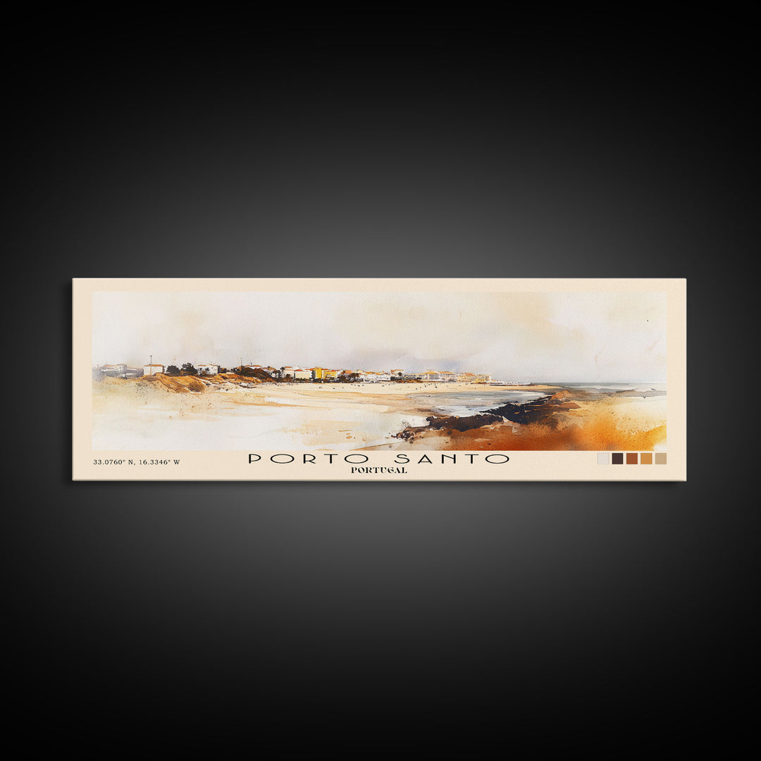 Porto Santo, Portugal Watercolor Print, Vacation Gift, Portugal Wall Art, Beach Painting, Beach Decor, Beach Or Lakehouse Art